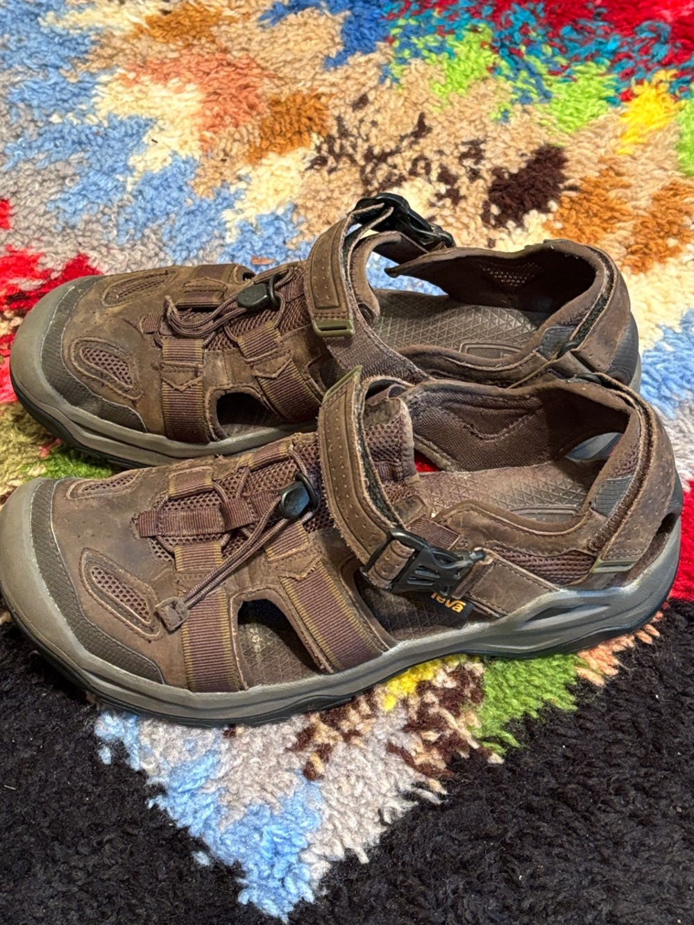 Teva Brown Sandal with Orange Logo Accent